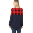 thumbnail image 3 of Womens Plaid Colorblock Long Sleeve Shirt, 3 of 3