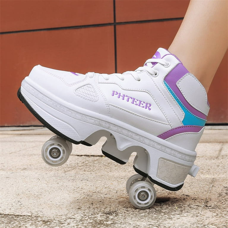 Unisex Roller Skate Shoes Sneakers Roller Shoes 2-in-1