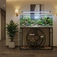 thumbnail image 3 of Heavy-Duty Metal Aquarium Dining Table Stand – Multi-Tier Storage Cabinet & Power Outlets – Anti-Tip Frame – Fits 55-75 Gallon Fish Tank, Turtle, or Reptile Terrarium – Vintage Color, 3 of 6