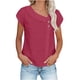 thumbnail image 1 of TaTaai Womens solid crew neck t-shirt, linen cotton blend, short sleeve, button cuff, cutout design, casual comfortable, lightweight, perfect for weekend trips & casual gatherings Gift, 1 of 8