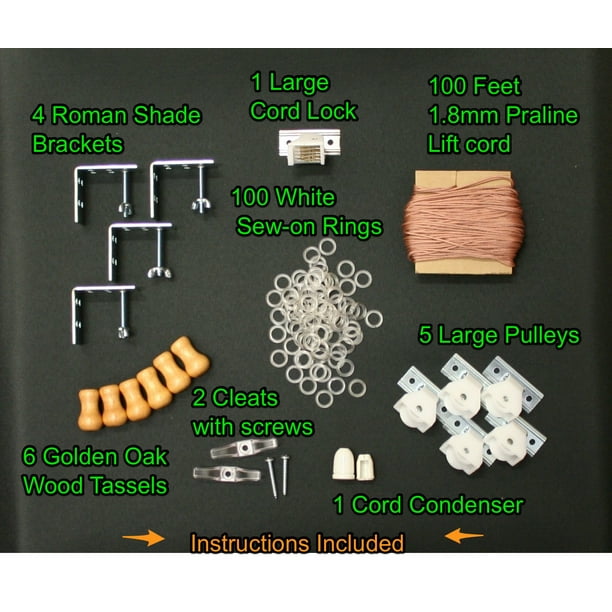 All In One Large Roman Shade Hardware Kit Golden Brown For Roman Shade Hardware Kit