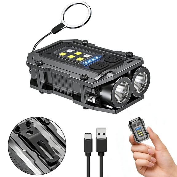 DAYBETTER LED Mini Rechargeable Flashlight with Magnetic & Clip on, Small Pocket Flashlight for Camping Emergency Work