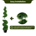 thumbnail image 6 of Outdoor Faux Plant Artificial Boxwood Spiral Topiary Trees 2 Pieces 35.4in Tall for Office Balcony Yard Decor, 6 of 8