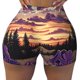 thumbnail image 2 of Fotbe Starry Night Purple Irises Shorts Sin Costuras – Shorts Deportivos de Cintura Alta para Mujer, Elásticos para Gimnasio, Yoga, Running o Ciclismo-XX-Large, 2 of 8