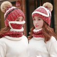 thumbnail image 2 of Gorro de invierno para mujer, bufanda con forro polar, máscara, gorro de invierno 3 en 1, nieve, 2 of 5