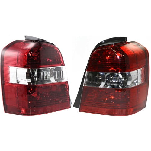 Halogen Tail Light Set For 2004-2007 Toyota Highlander Clear & Red Lens 2Pcs