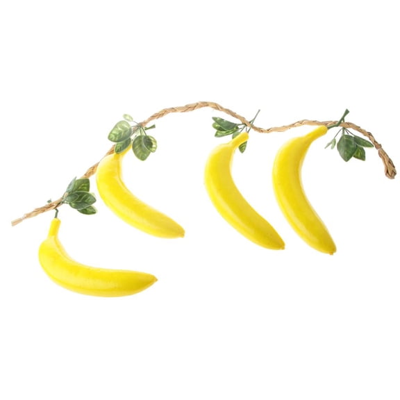 4 Pieces 17cm Artificial Banana Fruit Fruits Decorative Fruit Artificial Fruit, Yellow
