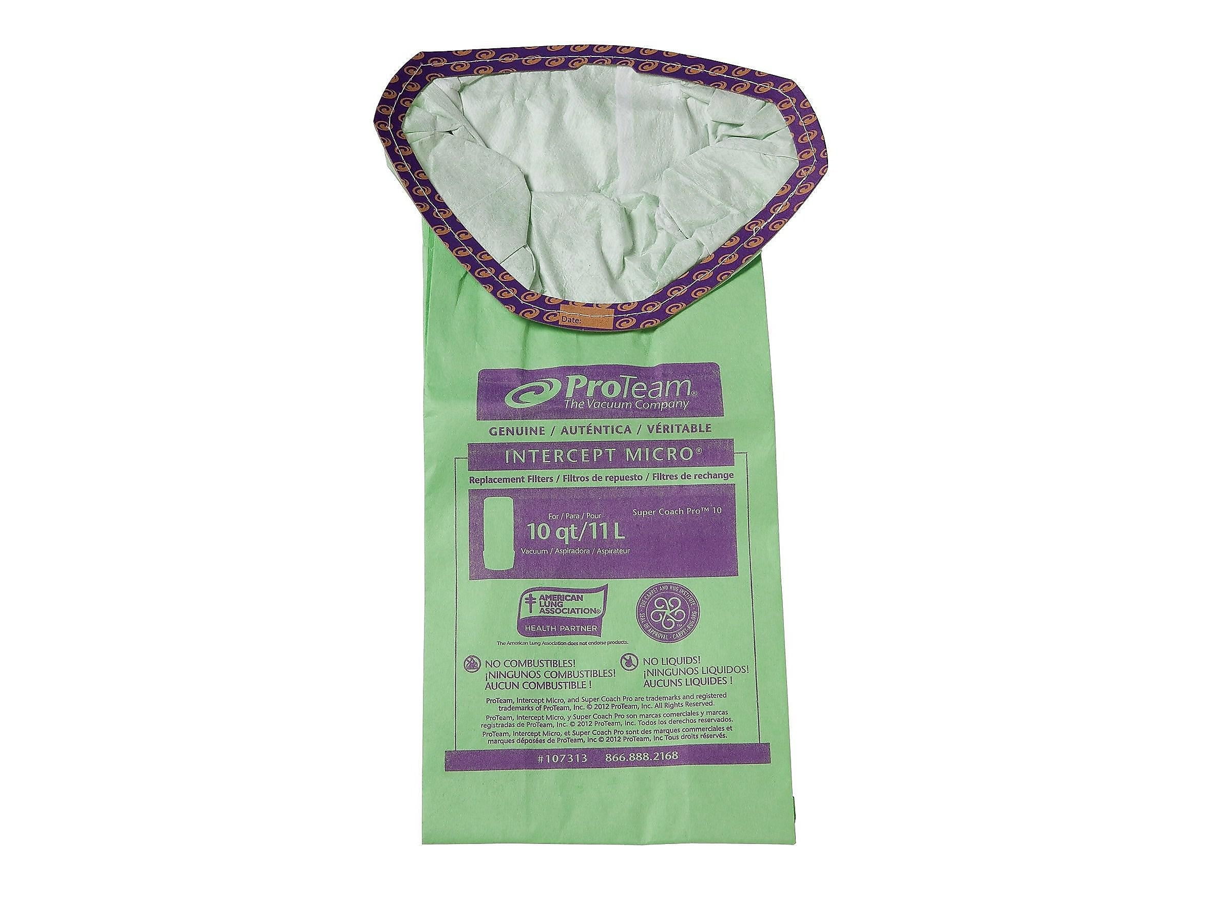ProTeam Mico Filter bags Green/Purple 10 pack 100331 812348 
