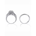 thumbnail image 2 of PalmBeach Jewelry 1.86 TCW Round Cubic Zirconia Two-Piece Halo Bridal Set in Platinum-plated Sterling Silver, 2 of 5