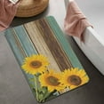 thumbnail image 4 of Sunflower Bathroom Rugs Teal Bath Mat Wood Grain Non-Slip Water Absorbent Bath Rug Soft Microfiber Floor Mats for Bathroom Tub and Shower Room 20x32 inch, 4 of 5