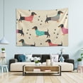 thumbnail image 3 of Coolnut Cute Dachshund Dog Tapestry Washable Polyester Art Wall Hanging Blanket for Living Room Bedroom Dorm Party, 60 x 40 Inch Home Decor Gifts, 3 of 7