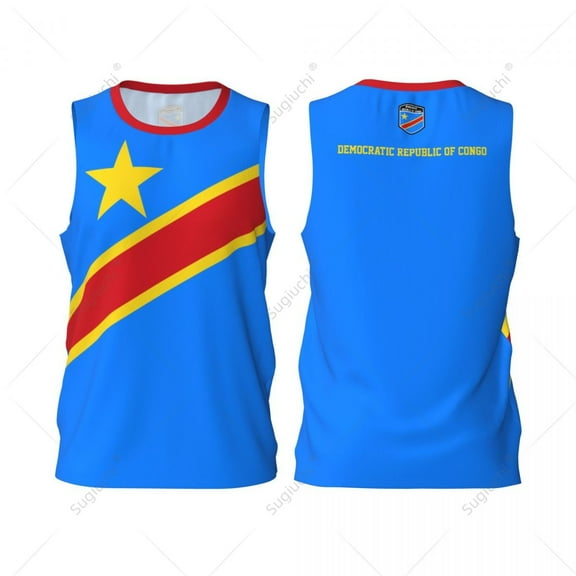 Democratic Republic Of Congo Flag Men Basketball Sports Jersey Running Fitness Sleeveless tshirt Exclusive Custom Name Nunber
