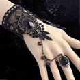 thumbnail image 5 of Anillo de pulsera Steampunk de encaje floral gótico, guantes vintage con cuentas, conjunto de anillo y pulsera nupcial, 5 of 5