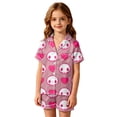 thumbnail image 2 of Outfit Sets for Girls Halloween All Over Print Collar Short Sleeve Top Shorts Loungewear 2 Piece Outfits Size 2-3Y, 2 of 4