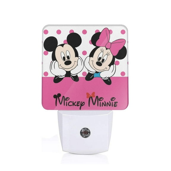 Mickey LED Night Light Plug in,Dusk to Dawn Sensor,Cute Cartoon Night Lights Plug into Wall for Hallway Bedroom Stairway
