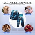 thumbnail image 7 of Bingfone Men's Pajama Set 2 Piece Loungewear PJs, Long Sleeve with Pajama Pants-Ice Blue Ocean Cute Dolphin, 7 of 7