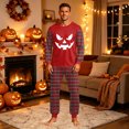 thumbnail image 2 of OIOLOYJM Family Halloween Matching Pajamas | Spooky Pumpkin Print Holiday Party Classic Fit Lounge Sleepwear Cozy Casual Long Sleeve Costumes with Pockets for Indoor Outdoor Activities Men 2XL, 2 of 5