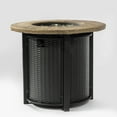 thumbnail image 5 of Lisonu 30" Propane Gas Fire Pit Table, 50000 BTU Round Steel Fire Pit with Imitation Wood Grain Finish for Outside Patio Deck Garden Backyard- Black, 5 of 8