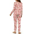 thumbnail image 3 of SCRAWLGOD Strawberry Women's Pjs Sets for Women Long Sleeve Pajamas with Pockets Drawstring Jogger Pajama Sets for Women 2 Piece Soft Women Sleepwear Size L, 3 of 7