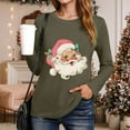 thumbnail image 6 of larppty Christmas Shirt for Women Novelty Pink Santa Xmas Graphic Long Sleeve Holiday Pullover Tops (AG, S), 6 of 8