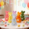 thumbnail image 5 of Flocked Bunny Figurines with Bowtie & Sunflower - 7.8" Easter Tabletop Decorations for Spring Centerpieces, Home Office, Lawn, and Garden Party Sculpture Decor, 5 of 5