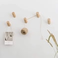 thumbnail image 3 of Ganchos de pared para perchero de madera, ganchos de madera montados en la pared, ganchos decorativos para colgar sombreros de haya 8 cm 4P, 3 of 5
