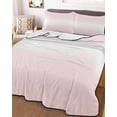 thumbnail image 3 of Quilts Twin Size Bedding Set, Pink Ombre Lightweight Quilted Comforter, Aesthetic Art Farmhouse Gradient Pink Soft Reversible Bedspread Coverlet with Pillow Covers for All Season, 68" x 86", 3 of 7