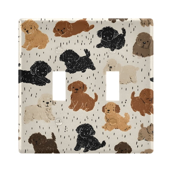 Light Switch Cover Polka Dot Dog Plates Faceplate Decorative Switch Plate for Bedroom Home Decor