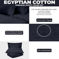 thumbnail image 4 of BNM 300 Thread Count Egyptian Cotton Duvet Cover Set, Twin, Navy Blue, 4 of 11