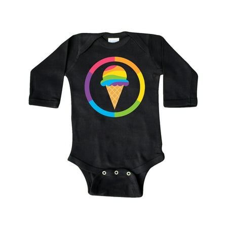 

Inktastic Rainbow Ice Cream Gift Baby Boy or Baby Girl Long Sleeve Bodysuit