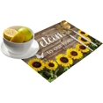 thumbnail image 2 of Placemats for Dinning Table Set of 6 Waterproof Cloth Table Mats, Cotton Linen Place Mats Fabric Dinner Mat, Sunflower Inspirational Quote-Welcome, Table Decor Easy Clean Machine Washable, 2 of 6