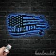 thumbnail image 2 of Handmadetneonsign Custom USA Flag Mechanic Tools Metal Wall Art LED Light, Mechanic Sign Home Decor, 2 of 5
