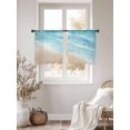 thumbnail image 3 of Summer Beaches Sheer Curtains 2 Panels Set Gradient Blue Ocean Casual Sea Coastal Sheer Window Curtains Light Filtering Rod Pocket Voile Drapes for Bedroom Living Room 52"x45", 3 of 9
