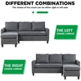 thumbnail image 4 of Sofa Sectional Sofa Furniture Set Futon Sofa Modern Convertible L-Shaped,Grey, 4 of 7