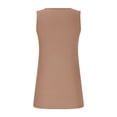 thumbnail image 4 of UPPADA Womens Tank Tops 2025 Sleeveless Round Neck Ruched Spring Summer Basic Shirts Trendy Cute Outfits Women Sleeveless Tank Top,Tank Top for Women Workout Fitted Khaki,XXL, 4 of 6