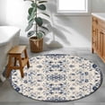 thumbnail image 3 of Round Rugs 3Ft, Boho Ethnic Round Area Rug Washable Indoor Throw Carpet, Vintage Shabby Southwest Floral Motifs Small Non Slip Circle Rug for Bedroom Living Room Home Decor Aesthetic, 3 of 8