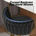 thumbnail image 6 of Velvet Woven Home Office Chair, Modern Swivel Desk Chair with Wheels, Height Adjustable Vanity Chair with Gold Metal Base and Hand Weaving Back for Bedroom Study Computer Room, Black, 6 of 8