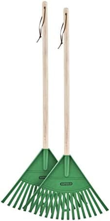 Superio Kids Rake with Hardwood Handle- Durable Plastic Green Head to ...