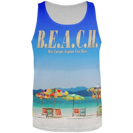 BEACH Best Escape Ever All Over Adult Tank Top