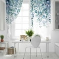 thumbnail image 5 of Fsddascl Teal Blue Eucalyptus Leaves Blackout Curtains for Bedroom/Living Room, Thermal Insulated Kitchen Curtains, Spring Floral Summer Botanical Grommet Darkening Window Treatment Drapes 42"x45"x2, 5 of 8