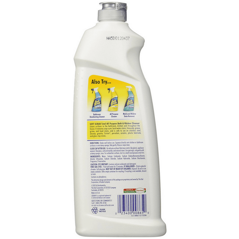 Soft Scrub® - All-Purpose Cleaner: 36 oz Bottle, Disinfectant