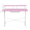 thumbnail image 4 of Pemberly Row Carbon Laminated Computer Gaming Desk with Shelves - Pink/White, 4 of 8