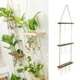 deevoka Wall Hanging Plant Planter Test Tube Vase with Wooden Stand