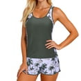 thumbnail image 4 of Erwazi Tankini Swimsuits for Women Two Piece Swim Top Shorts Tummy Control Bathing Suits Floral Modest Swimwear, 4 of 9