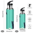 thumbnail image 2 of Yayeee 33oz Insulated Water Bottle Double Wall Stainless Steel with Flip Straw Lid, Green Cat, 2 of 7