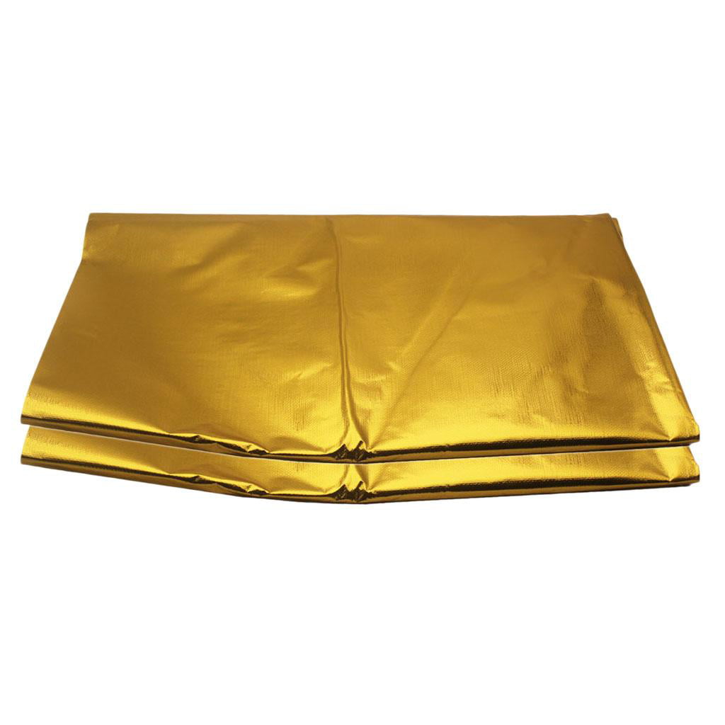 39x47" Gold Self Adhesive Reflect Heat Wrap Barrier for Car Auto Thermal Exhaust 