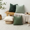thumbnail image 5 of SUSIELADY Set of 4 Decorative Throw Pillow Covers 18x18 Inch, Soft Chenille Cushion Covers for Couch Sofa Bed, Boho Farmhouse Style for Living Room & Bedroom Decor, Neutral Green, 5 of 6