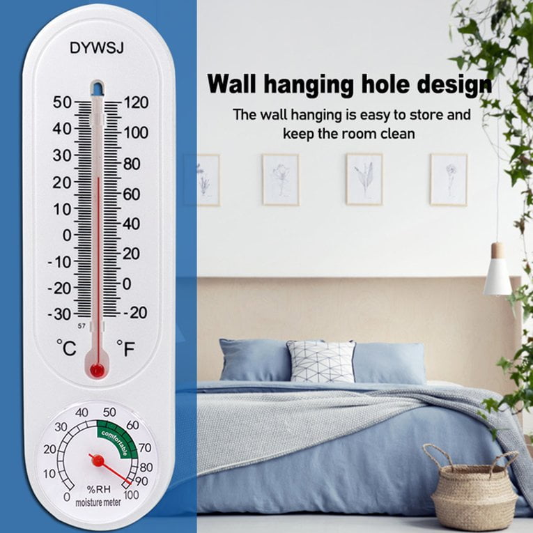 Long Wallmounted Hygrometer Thermometer Indoor Temperature And