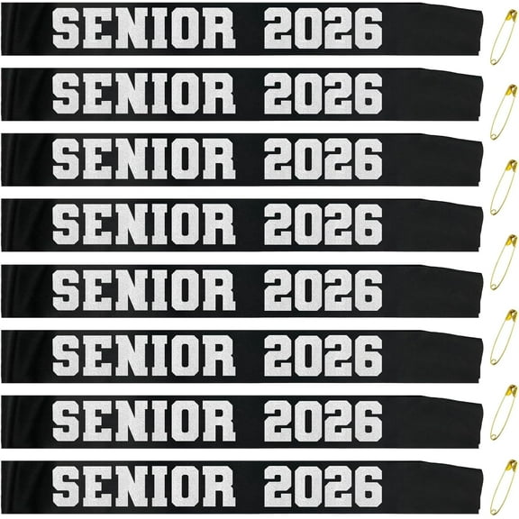 1 pcs Black Senior 2026 Sashes with Silver Glitter Letters - Senior Sash Class of 2026, Graduation Celebration Cheer Sash, Class Competition Sashes, Graduation Party Supplies, Favors