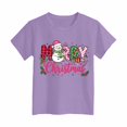 thumbnail image 5 of WUANDIXFA Toddler Boys Girls Christmas Shirt Cotton Soft Short Sleeve Tops Cute Fashion Crewneck Kids Graphic T-Shirts,Purple,5-6 Years, 5 of 6